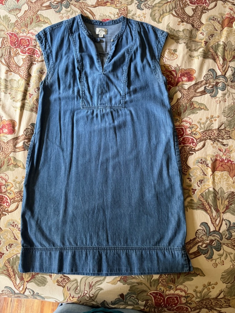 J. Crew Chambray Mini Dress in Blue